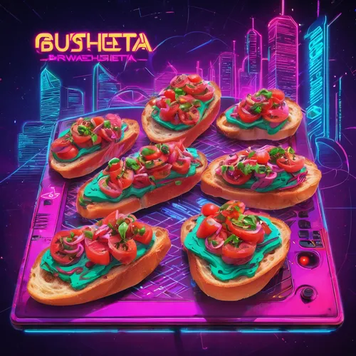 Write a recipe for a traditional bruschetta with a twist.,bruschetta,melba toast,guava,pizzeria,guava jam,giardiniera,neon ghosts,beef steak toast,pastelón,cicchetti,celesta,aesthetic,quesadilla,pasti