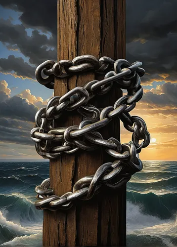anchor chain,iron rope,iron chain,sailor's knot,island chain,rope-ladder,block and tackle,rusty chain,anchors,steel rope,rope ladder,gallows,block chain,shackles,boat rope,chain,anchor,knots,rope bridge,twisted rope,Art,Classical Oil Painting,Classical Oil Painting 19