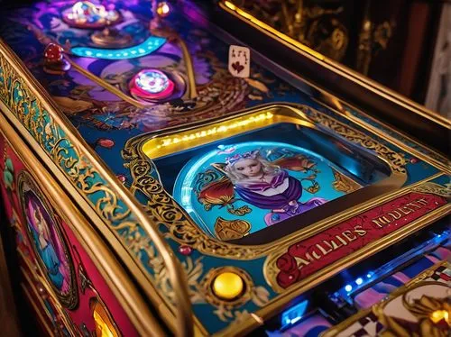 pinball,pachinko,playfield,multiball,arcade,arcade games,pinballs,zoltar,chain carousel,polybius,arcades,slot machine,gnome and roulette table,jukebox,topspins,mosconi,supercasino,arcading,tansu,automatique,Illustration,Realistic Fantasy,Realistic Fantasy 09