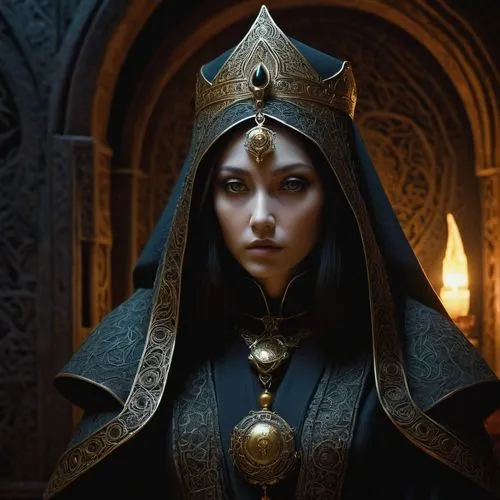 priestess,estess,marian,sorceress,canoness,mediatrix,the prophet mary,inquisitor,wallachia,amidala,prioress,khatuna,lehzen,sorceresses,gothic portrait,galadriel,morwen,gothel,hela,mastani,Illustration,Realistic Fantasy,Realistic Fantasy 08