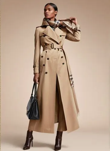 woman in trench coat and boots holding handbag,overcoats,maxmara,trenchcoat,overcoat,greatcoat,burberry,Conceptual Art,Fantasy,Fantasy 07