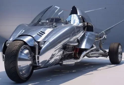 The vehicle body is made of shiny titanium, on the circuit,morgan electric car,3d car model,silver arrow,roadster 75,mercedes-benz w 196,monocoque,messerschmidt,sheet metal car,autoweb,rc model,speedc