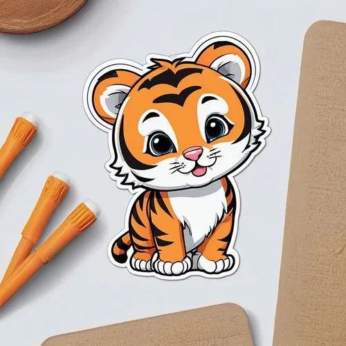 tiger png,a tiger,tiger,asian tiger,clipart sticker,animal stickers,tigers,tiger cub,tigerle,straw animal,cutout cookie,tiger head,tigger,chestnut tiger,pencil icon,bengal tiger,drawing pin,cub,scrapbook stick pin,cute cartoon character,Unique,Design,Sticker