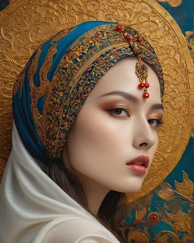 beautiful bonnet,oriental princess,indian headdress,turban,orientalism,vietnamese woman,headdress,the hat of the woman,oriental girl,indian woman,islamic girl,argan,asian conical hat,mystical portrait of a girl,headscarf,arabian,boho art,indian bride,muslim woman,inner mongolian beauty,Photography,General,Fantasy