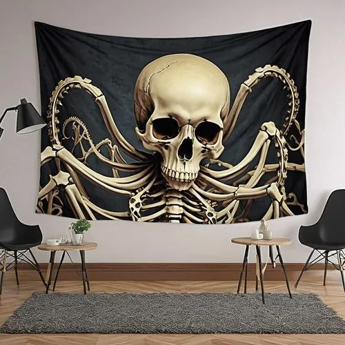 nautical banner,jolly roger,skelemani,halloween decor,vintage skeleton,bucco,skull allover,boho skull,skull and crossbones,skull bones,totenkopf,skelid,kraken,skull rowing,skulk,chair png,skulls bones,skull and cross bones,skeletons,tapestry,Photography,General,Realistic