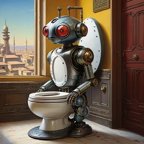 bigweld,servo,spybot,toilette,chatterbot,robotham,Art,Classical Oil Painting,Classical Oil Painting 42