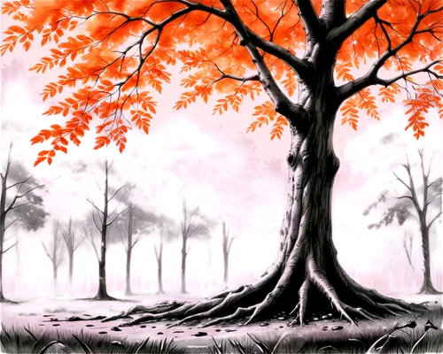 halloween bare trees,autumn background,autumn tree,tree grove,watercolor tree,painted tree,forest tree,autumn trees,baobabs,red tree,forest background,autumn forest,ash-maple trees,halloween background,deciduous forest,beech trees,autumn landscape,forest landscape,trees in the fall,deciduous trees,Illustration,Black and White,Black and White 30