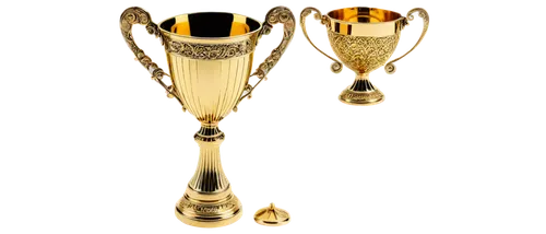 Trophy cup, golden metal, shiny surface, intricate design, pedestal base, luxurious texture, ornate details, ceremonial atmosphere, softbox lighting, 3/4 composition, cinematic angle, crystal clear re