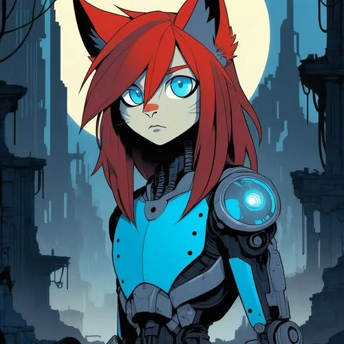 celldweller,huntress,cyberdog,klayton,demona,redfox,Illustration,American Style,American Style 09