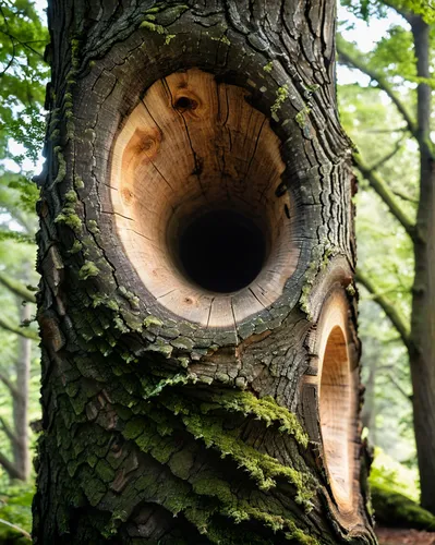 knothole,tree face,tree's nest,tree trunk,tree slice,tree house,fairy door,circle around tree,tree mushroom,creepy tree,fairy house,forest tree,strange tree,environmental art,old-growth forest,wood doghouse,art forms in nature,tree heart,slice of wood,cut tree,Photography,General,Natural