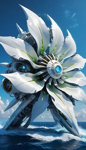 silico,nautilus,water lotus,varuna,arcology,alien ship,Conceptual Art,Fantasy,Fantasy 03