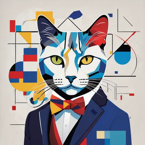 cat vector,geometrical animal,adobe illustrator,vector graphic,wpap,vector illustration,cool pop art,geometrical cougar,cubism,vector art,pop art style,vector graphics,cat on a blue background,cartoon cat,illustrator,geometric ai file,tom cat,schrödinger's cat,vector design,the cat,Unique,Design,Logo Design