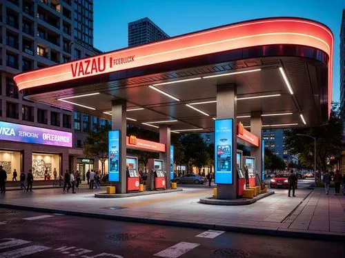 e-gas station,electric gas station,zeil,petrol pump,tollbooth,filling station,caltex,gas station,bankwest,hollywood metro station,forecourt,yotel,metromover,tollbooths,adnoc,westpac,iinet,south beach,newsstand,forecourts