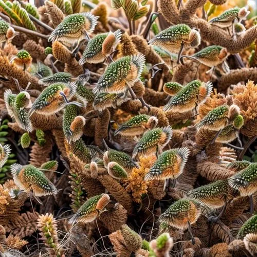 scentless plant bugs,christmastree worms,broomrape family,banksia,liverwort,plantago,prairie pasqueflower,desert plants,amaranth family,barrel cactus,moss saxifrage,round-leaved sundew,venus flytrap,desert plant,tender shoots of plants,fishbone cactus,wild seeds,cuckoo wasps,spruce cones,ostrich fern