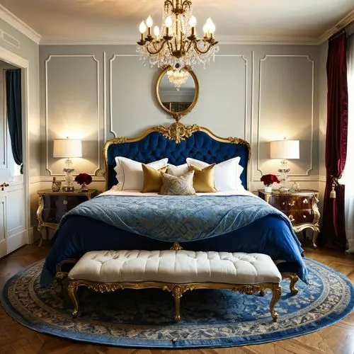 chambre,ornate room,ritzau,bedchamber,venice italy gritti palace,blue room,crillon,rococo,bedspread,meurice,great room,enfilade,mazarine blue,aubusson,bedspreads,malplaquet,chevalerie,baglione,opulently,gustavian