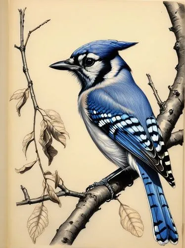 bluejay,blue jay,bird painting,cotinga,mordecai,blue jays,Illustration,Realistic Fantasy,Realistic Fantasy 14