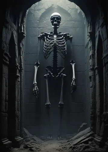 creepy doorway,vintage skeleton,skeleton,human skeleton,endoskeleton,skeletal,skelly,catacombs,skelton,skelemani,catacomb,doorkeeper,skeleltt,the door,halloween background,tomb figure,giger,undertail,hall of the fallen,crypt,Illustration,Japanese style,Japanese Style 10