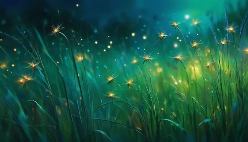 fireflies,fairy galaxy,colorful stars,bokeh lights,night stars,twinkling,baby stars,estrelas,estrellas,starbright,colorful star scatters,fairy world,meadows of dew,star winds,grass blossom,cinnamon stars,twinkly,dandelion background,star scatter,garden star of bethlehem,Conceptual Art,Daily,Daily 32