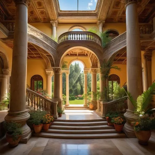 philbrook,cochere,villa cortine palace,orangery,hacienda,villa d'este,patio,inside courtyard,mirogoj,atriums,conservatory,villa balbiano,palladianism,loggia,ritzau,pergola,villa balbianello,orangerie,palazzo,palacio,Art,Artistic Painting,Artistic Painting 40