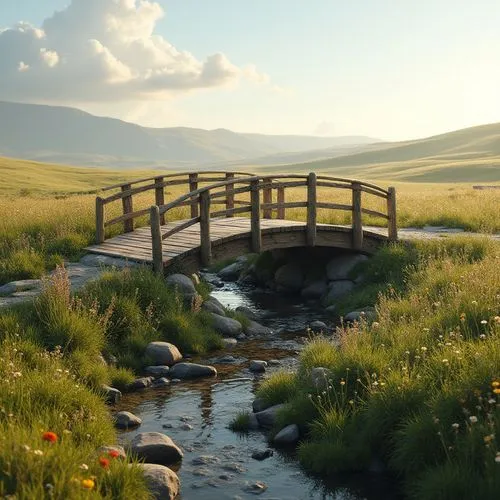 wooden bridge,viola bridge,hangman's bridge,scenic bridge,adventure bridge,stone bridge,headwaters,mountain stream,mountain spring,salt meadow landscape,angel bridge,footbridge,meadow landscape,footbridges,brook landscape,cattle trough,nature of mongolia,dragon bridge,acequia,old bridge,Photography,General,Realistic