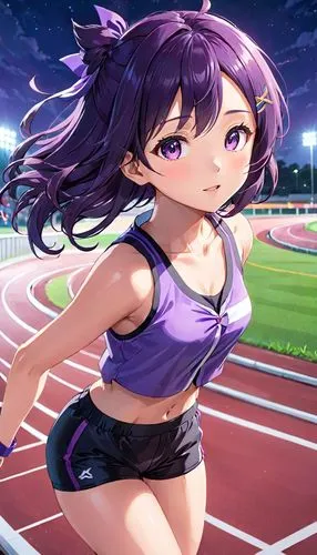 track and field,sports girl,track,female runner,hinata,pole vaulter,running,pole vault,cheering,determination,javelin throw,long jump,kayano,100 metres hurdles,purple wallpaper,hurdles,track and field athletics,athletics,tartan track,running back,Anime,Anime,Realistic