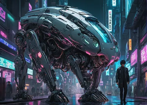 cyberpunk,mech,mecha,futuristic,scifi,sci - fi,sci-fi,sci fiction illustration,bolt-004,dystopia,shinjuku,futuristic landscape,sci fi,dystopian,cyber,robotic,sentinel,machines,autonomous,cybernetics,Conceptual Art,Sci-Fi,Sci-Fi 03