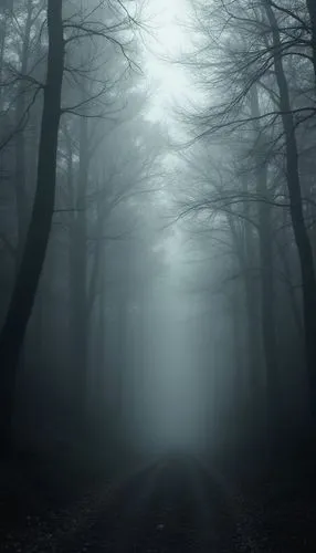 foggy forest,haunted forest,forest dark,dense fog,forest road,foggy landscape,Photography,General,Realistic