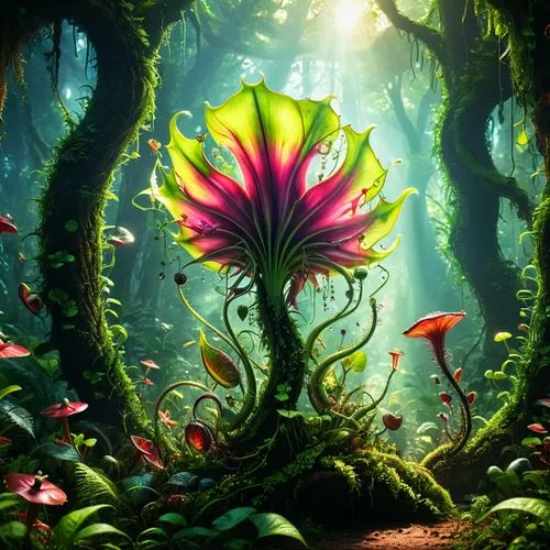 elven flower,tropical bloom,fairy world,fairy forest,fantasy picture,forest flower,Photography,General,Fantasy