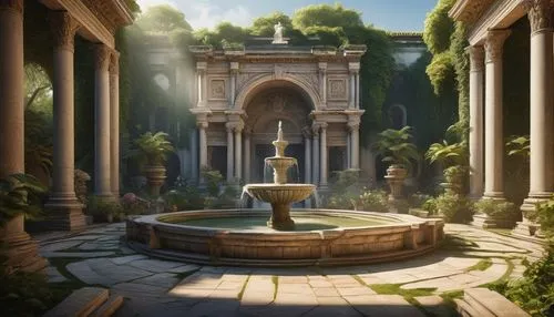 fountain,garden of the fountain,old fountain,stone fountain,pallas athene fountain,maximilian fountain,august fountain,water fountain,panagora,water palace,fountain of the moor,lafountain,theed,labyrinthian,moor fountain,fountains,artemis temple,decorative fountains,city fountain,arcadia,Art,Artistic Painting,Artistic Painting 24