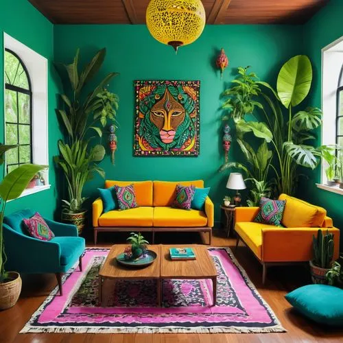 boho art,living room,cabana,sitting room,livingroom,interior decor,feng shui,decor,modern decor,house plants,house pineapple,vibrant color,great room,boho,deco,apartment lounge,airbnb icon,tropical house,bungalow,contemporary decor,Illustration,Children,Children 06