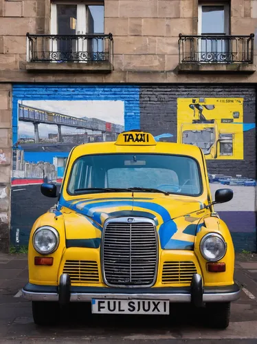 yellow taxi,taxi sign,austin fx4,taxi cab,taxi stand,taxi,taxicabs,tx4,cabs,hindustan ambassador,new york taxi,yellow cab,austin a35,trabant,austin a30,morris minor 1000,austin 1800,cab driver,edinburgh,yellow car,Art,Classical Oil Painting,Classical Oil Painting 33