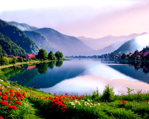 landscape background,bernese highlands,lake bled,beautiful landscape,koenigssee,background view nature,lake lucerne region,alpine landscape,lake lucerne,starnberger lake,nature background,thun lake,bled,beautiful lake,hallstatt,bernese oberland,alpsee,alpine region,obersee,hintersee,Conceptual Art,Oil color,Oil Color 03