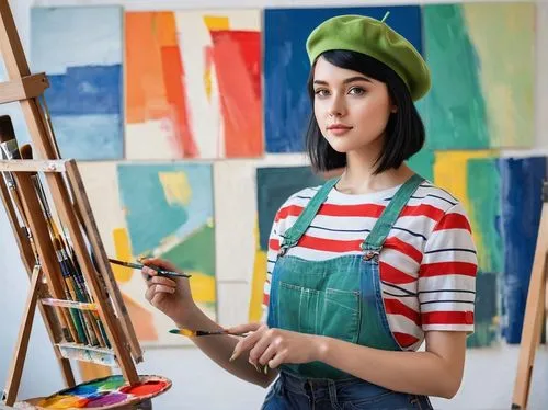 painting technique,girl wearing hat,italian painter,meticulous painting,artist portrait,post impressionist,painter,art painting,drawing course,post impressionism,painter doll,art academy,art model,art tools,girl-in-pop-art,photo painting,fabric painting,painting,roy lichtenstein,girl in a long,Art,Artistic Painting,Artistic Painting 44