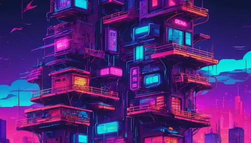 skyscraper,apartment block,urban towers,80's design,electric tower,colorful city,cyberpunk,high rises,city blocks,fantasy city,futuristic landscape,cellular tower,high-rises,cityscape,skyscrapers,towers,skyscraper town,scifi,metropolis,tower block,Conceptual Art,Sci-Fi,Sci-Fi 27