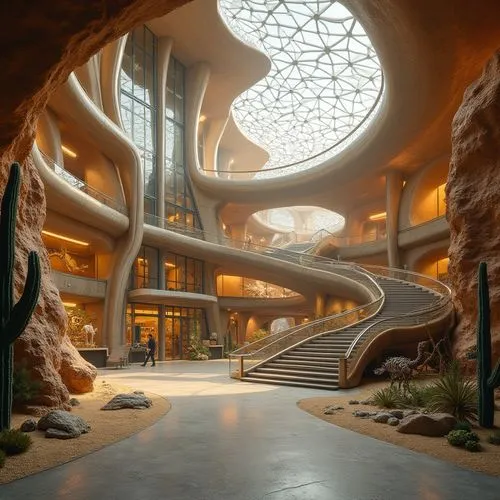 masdar,futuristic art museum,arcosanti,futuristic architecture,biospheres,atriums,futuristic landscape,atrium,safdie,arcology,hasinai,hall of nations,fernbank,school design,bonestell,biodome,kaust,spaceport,goetheanum,graecorum,Photography,General,Realistic