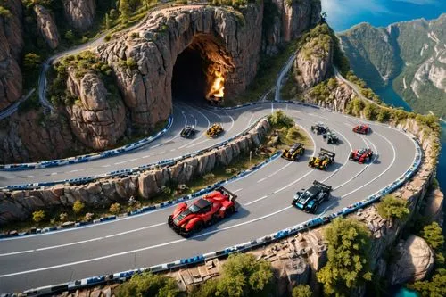 mountain highway,3d car wallpaper,steep mountain pass,alpine drive,mountain road,mountain pass,Photography,General,Realistic