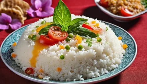 Curd rice with very beautiful garnishing and presentation,rice dish,jasmine rice,basmati rice,curd rice,indonesian rice,lemon rice,rice with seafood,rice with fried egg,nasi campur,hayashi rice,nasi l