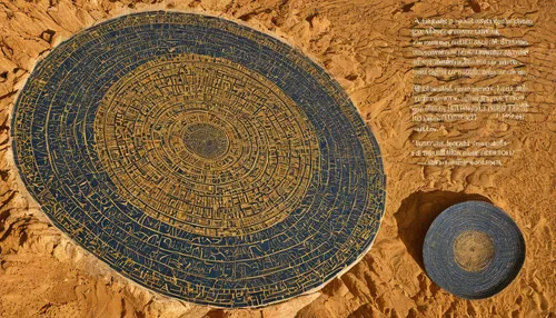 Create a fictional character who discovers a hidden artifact in Qumran.,the aztec calendar,voyager golden record,golden record,discs,kippah,sand clock,astronomical object,dead sea scroll,decorative pl