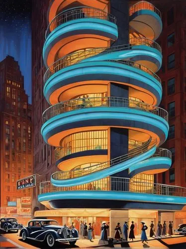 futuristic architecture,cinerama,sedensky,futuristic art museum,futurist,jetsons,longaberger,art deco,zoetrope,spiral art,futurism,the energy tower,modernism,hypermodern,electric tower,radebaugh,futurists,metropolis,escala,karchner,Illustration,Realistic Fantasy,Realistic Fantasy 21