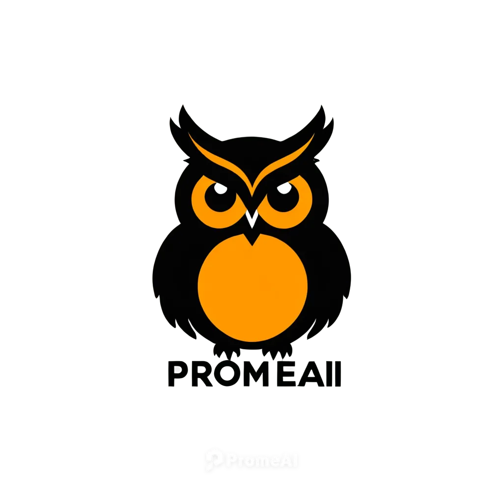 Logo for Promeai on the theme of an owl, Flat design,eurasian pygmy owl,owl-real,promontory,owl background,proa,brown owl,ural owl,eagle-owl,owl,bart owl,eared owl,reading owl,eurasian eagle-owl,prmau