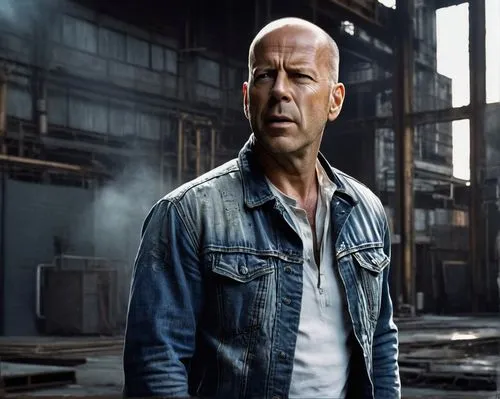 blue-collar,warehouseman,blue-collar worker,diesel,common,white head,denim background,steelworker,fast and furious,television character,lachender hans,governor,aging icon,john doe,main character,sander,adler,joe,portrait background,digital compositing,Illustration,Japanese style,Japanese Style 10