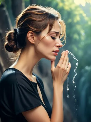 smoking girl,watering,perfumer,girl smoke cigarette,woman drinking coffee,concentrate