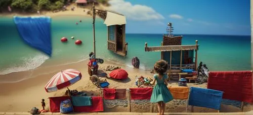 popeye village,playmobil,seaside resort,beach restaurant,fishing village,digital compositing,beach bar,3d fantasy,summer beach umbrellas,santa claus at beach,the beach fixing,dream beach,3d albhabet,caribbean beach,beach furniture,3d background,diorama,umbrella beach,3d render,beach background,Photography,General,Fantasy