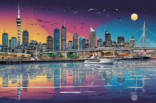 sydney skyline,waitemata,auckland,nz,melburnians,sydneyharbour,harbour city,air new zealand,yarra,barangaroo,sydney australia,brisbane,nsw,sydney harbour,taronga,australia,melbourne,tauranga,mooloolaba,nzealand,Unique,Design,Sticker