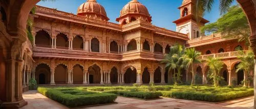 bikaner,safdarjung,chhatra,jaipur,rajasthan,jodhpur,maqbara,nawalgarh,chhatri,shekhawati,baroda,bada bagh,dehli,multan,chhatrapati,inside courtyard,vrindavan,gangetic,gurudwara,courtyard,Art,Classical Oil Painting,Classical Oil Painting 21