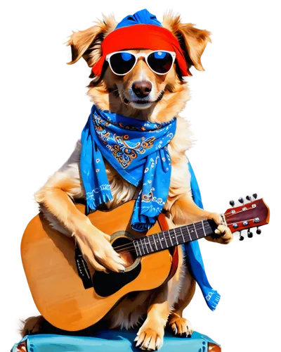 garrison,dogstar,bandana background,musician,cavaquinho,guitar player,chihuahua,indian dog,folksinger,banjo player,banjo,troubador,bandannas,troubadour,dogaressa,cheerful dog,dogana,barkman,bongo,guiterrez,Conceptual Art,Oil color,Oil Color 22