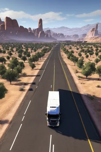 trucking,street canyon,interstate,open road,mojave,truck racing,mountain highway,route66,route 66,18-wheeler,highway,vanishing point,truck camper stop action,pickup truck racing,long cargo truck,truck stop,desert run,delivery trucks,mountain road,convoy,Illustration,Paper based,Paper Based 01