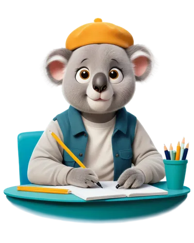 koala,illustrator,strohbär,koalas,cute koala,yogi,pencil icon,tutor,koala bear,cub,left hand bear,szymbark,gray animal,slothbear,cute cartoon character,writing about,tutoring,scandia bear,animator,to write,Illustration,Vector,Vector 05