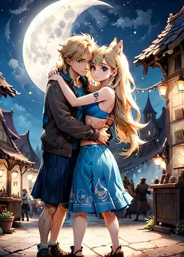 nalu,homasho,moon and star,moon and star background,charlotta,moonlit night,Anime,Anime,Cartoon