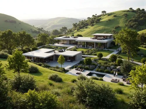 3d rendering,hillside,grass roof,luxury property,landscaped,house in the mountains,fresnaye,render,modern house,the hills,amanresorts,dunes house,hillsides,luxury home,house in mountains,swiss house,beautiful home,dreamhouse,ecovillages,renders